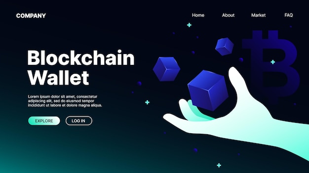 Blockchain Wallet Isometric Landing Page