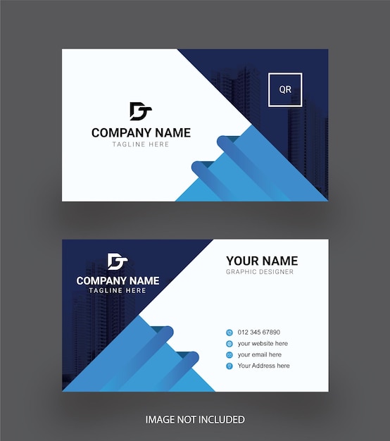 Blue abstract business card template design