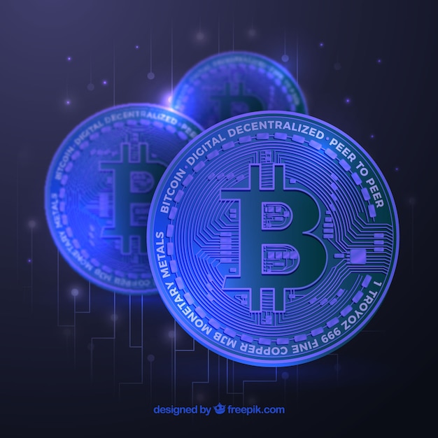 Blue bitcoin background