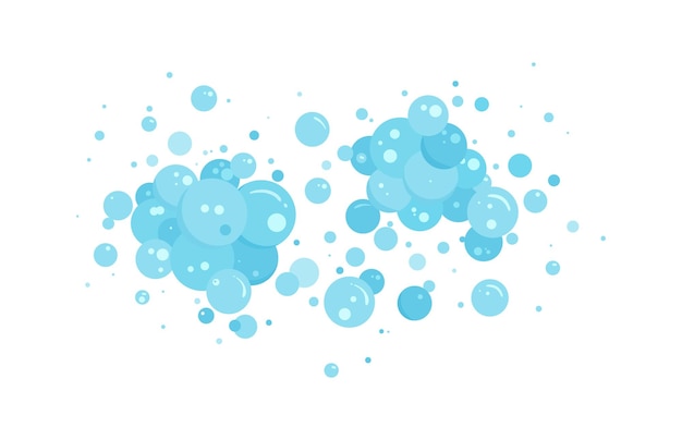 Blue bubble vector soap foam border suds Effervescent fizzy Carbonated illustration