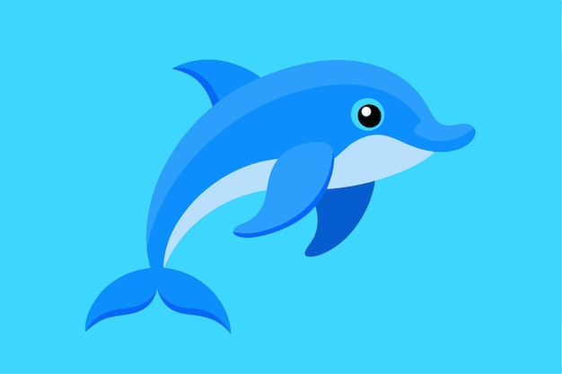 a blue dolphin with a white tail and the word quot eye quot on it