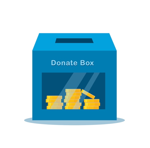 blue donate box