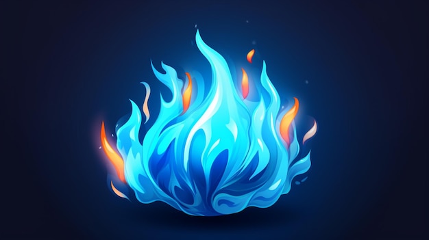 Vector a blue fire with flames and a blue background