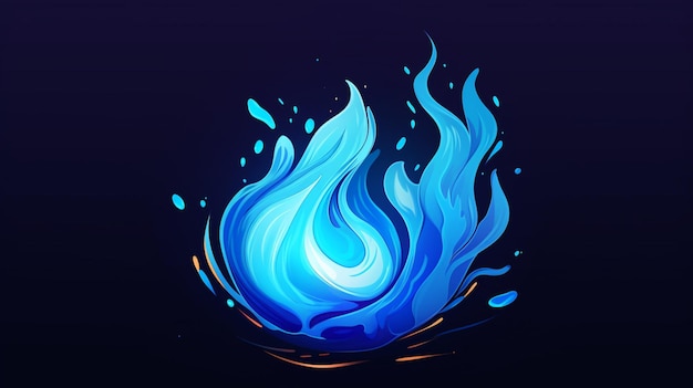 Vector a blue fire with the word fire on it