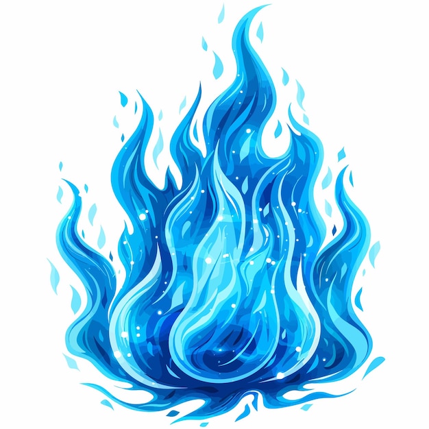 Vector blue fire