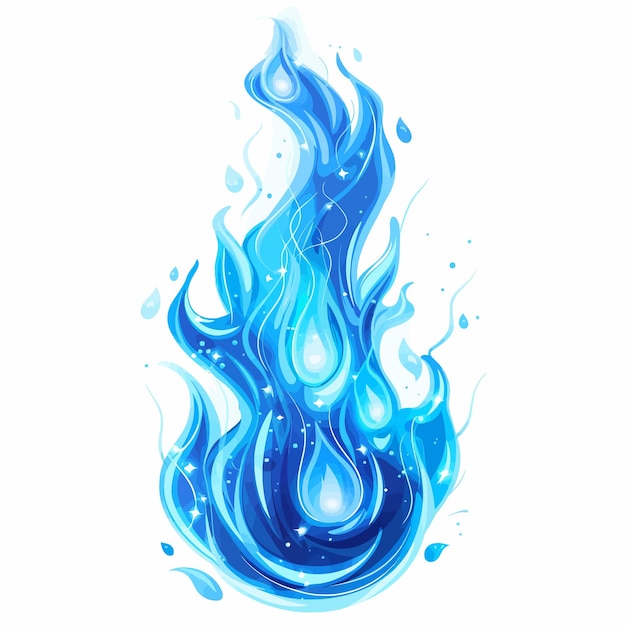 Vector blue fire