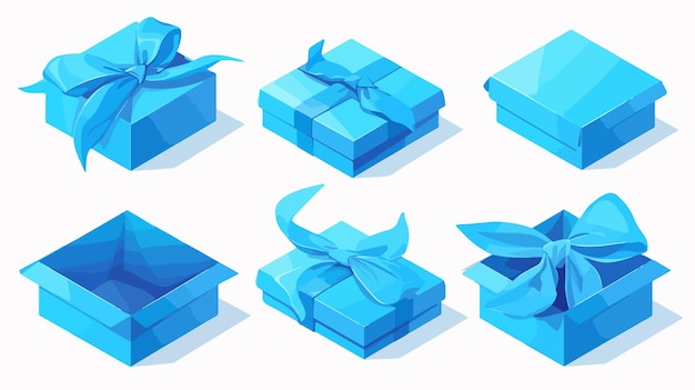 Vector a blue gift box with a bow on it