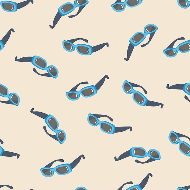 Blue glasses seamless pattern