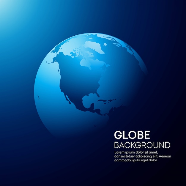 Blue globe earth background