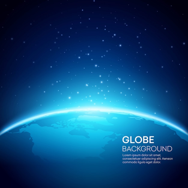 Blue globe earth background