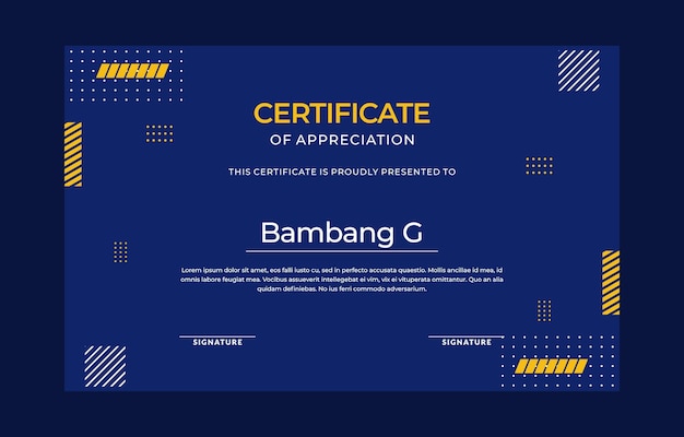 Blue Minimalist Certificate Design Template