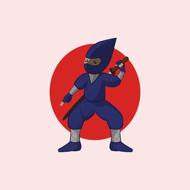 Vector blue ninja