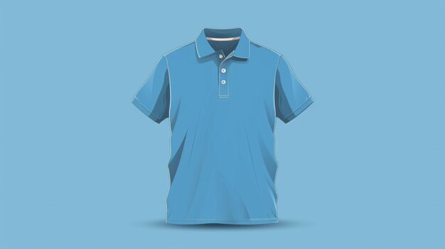 Vector a blue polo shirt with a white collar and a blue collar