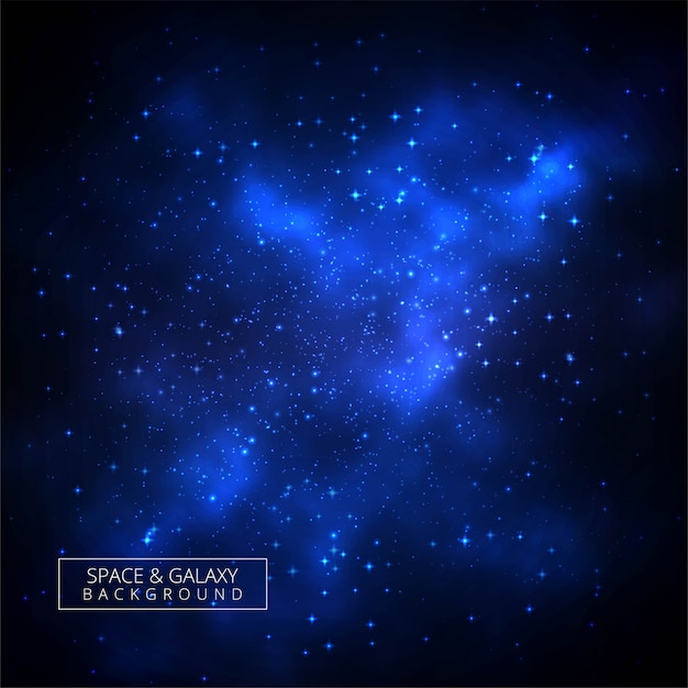 Vector blue shiny galaxy background