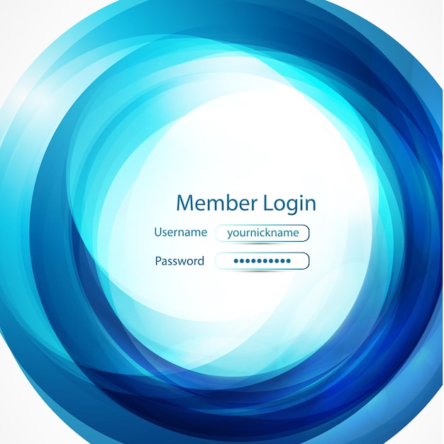 Vector blue swirl login page