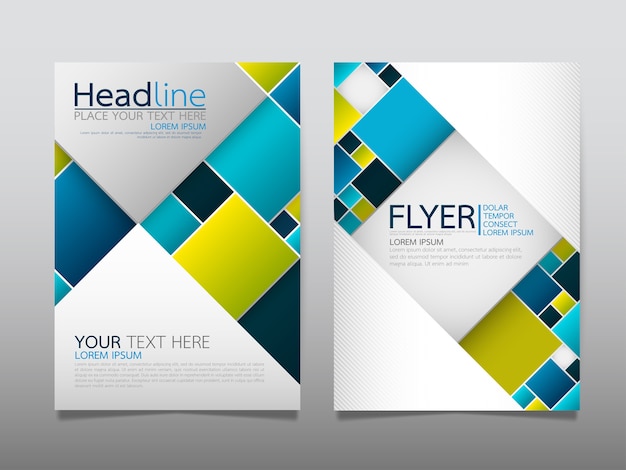 Blue template cover business brochure layout.