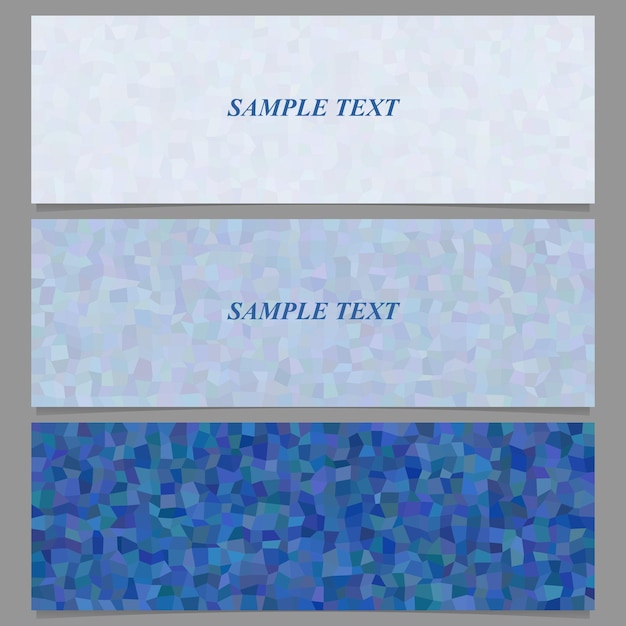 Vector blue tiled rectangle pattern banner design set