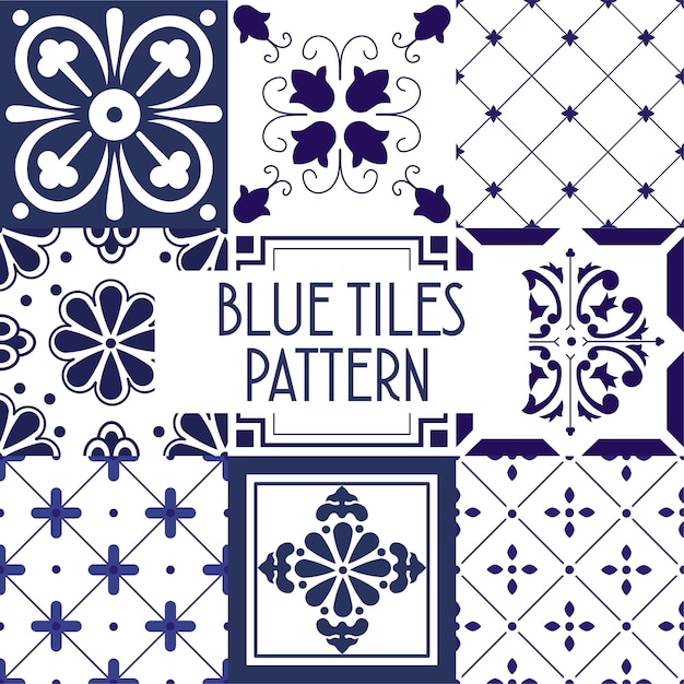 Vector blue tiles pattern