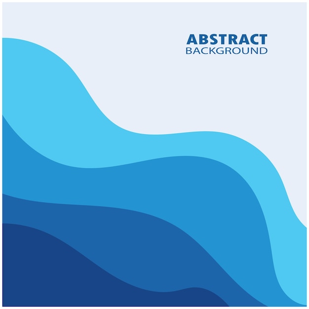 Blue wave vector abstract background flat design stock illustration