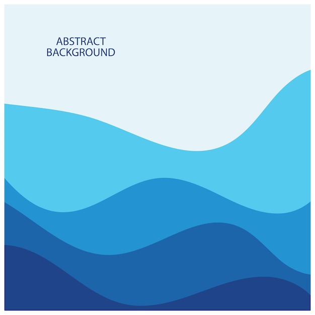 Blue wave vector abstract background flat design stock illustration