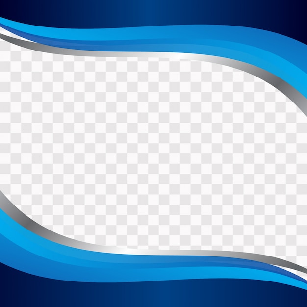 Blue wavy shapes on transparent background