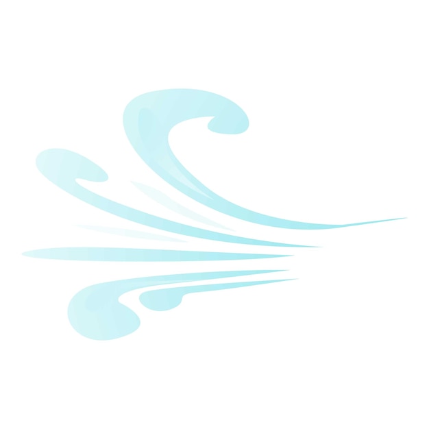 Vector blue wind swirling gracefully on white background