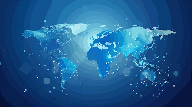 Vector blue world map background vector illustration