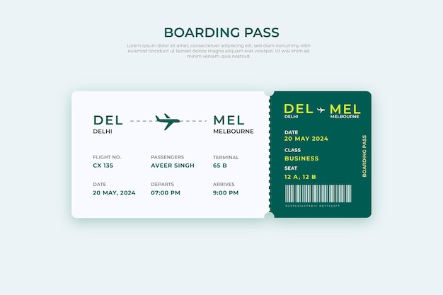 Vector boarding pass design