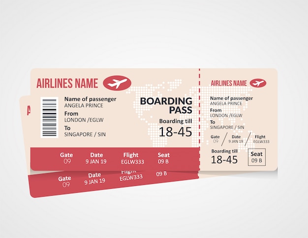 Vector boarding pass template design