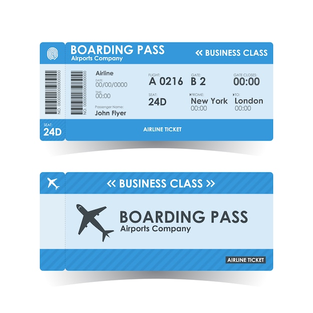 Boarding pass tickets blue design.