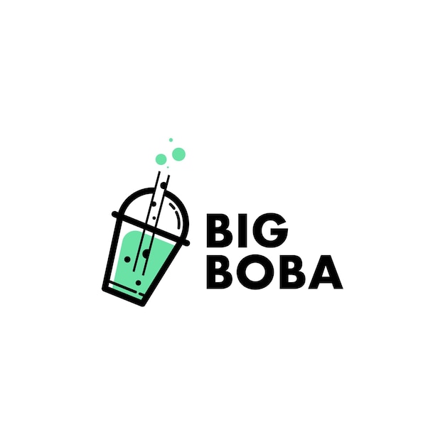 Boba Drink Logo Template Vector