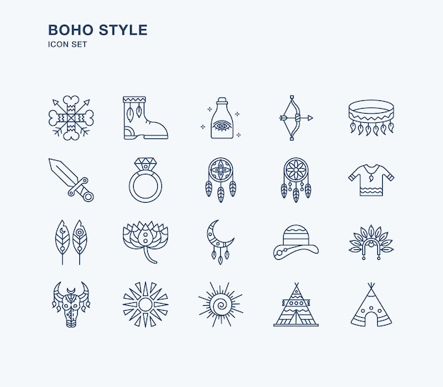 Boho Style vector icons