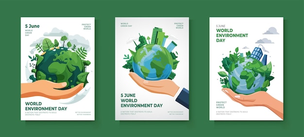 Vector bold and impactful world environment day poster design ideas