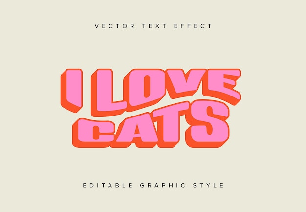 Vector bold pink and red text effect mockup