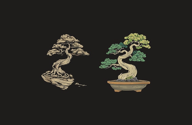 Vector bonsai tree design vector illustration