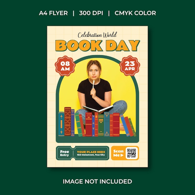 Vector book day flyer