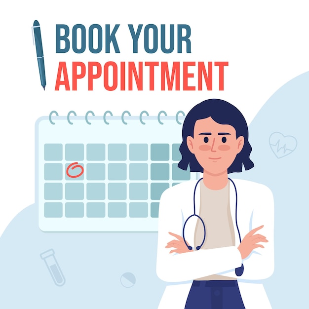 Vector book doctor appointment card template