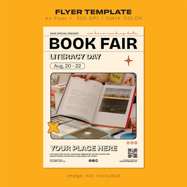 Vector book fair flyer