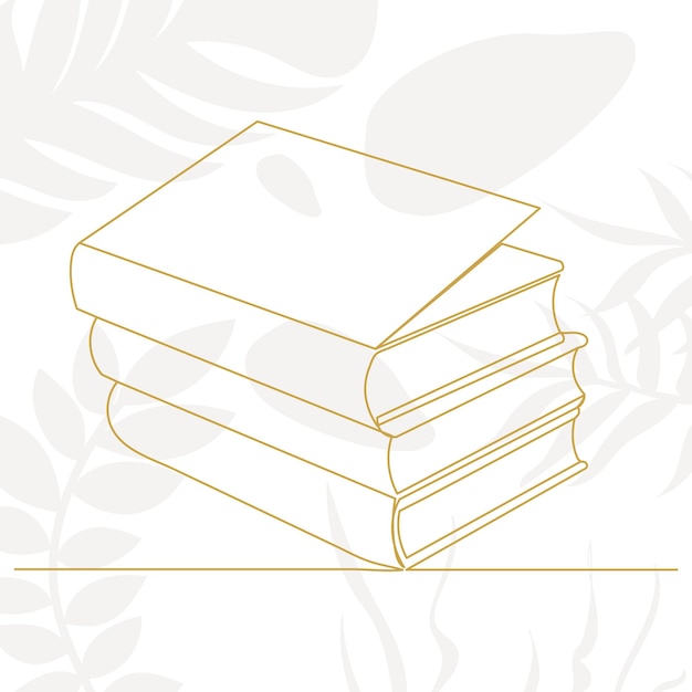 Books line drawing sketch isolated vector