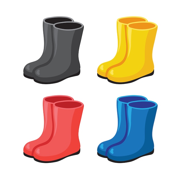 Vector boots collection design