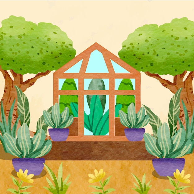 Vector botanical garden illustration