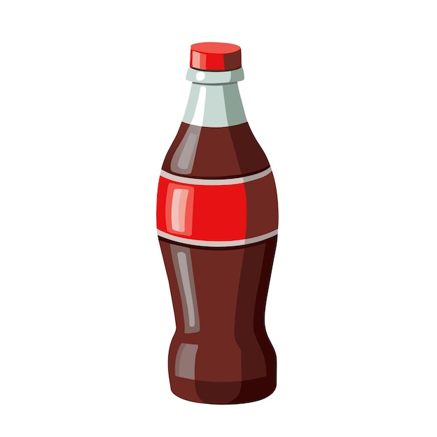 Bottle of soda in plastic glass packaging Symbol fast food drink Refreshing carbonated cola drink