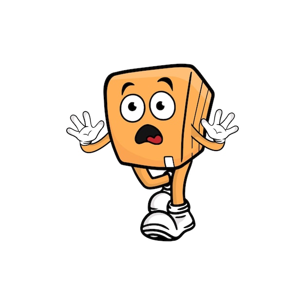 Box character cartoon mascot vector