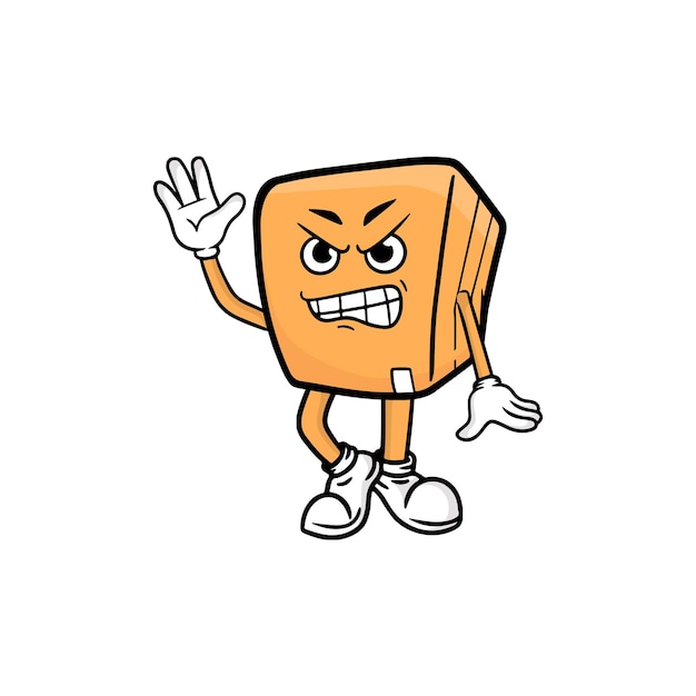 Box character cartoon mascot vector