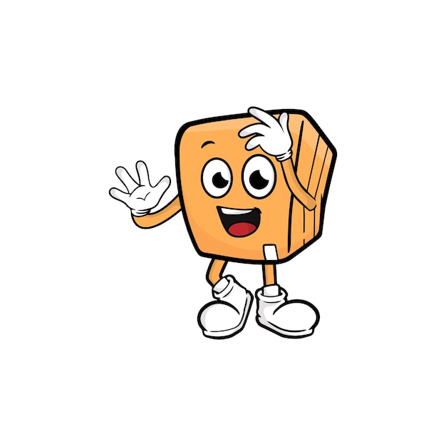 Box character cartoon mascot vector