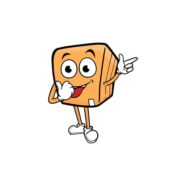 Box character cartoon mascot vector