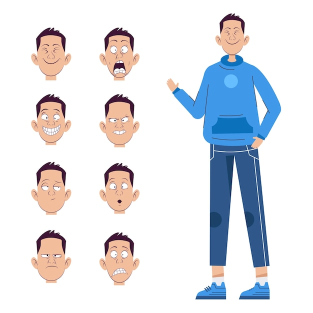 Vector boy illustration character template