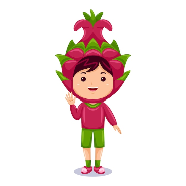 Boy kids dragon fruit character costume