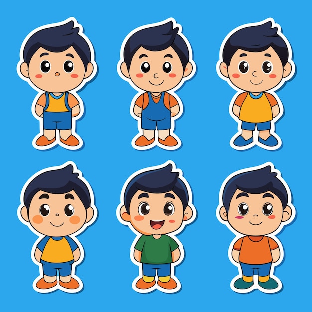 Vector boy stickers