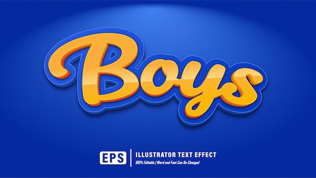 Boys text effect - editable 